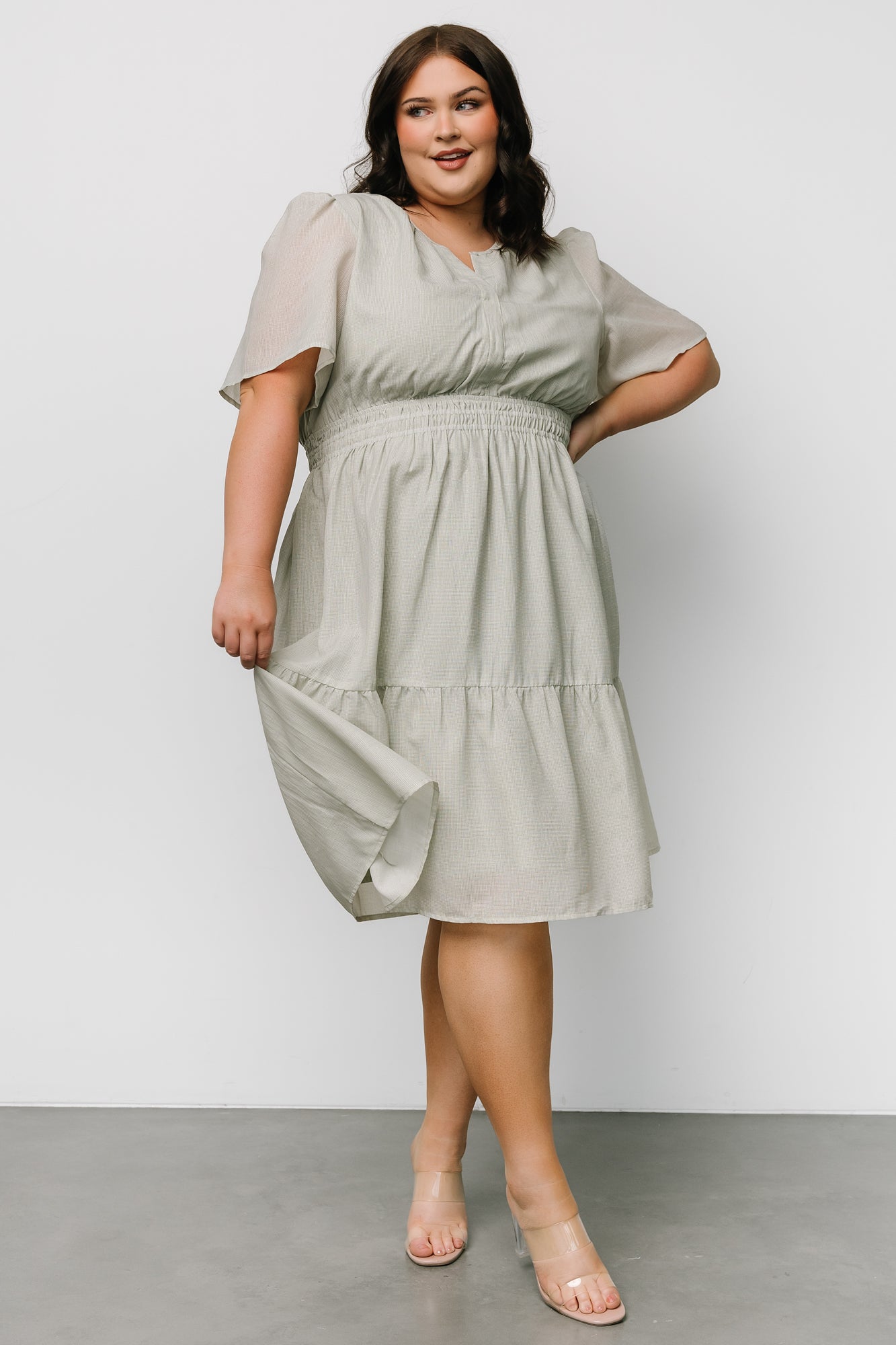 Dita Short Dress | Sage