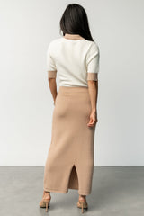 Gwendolyn Collared Midi Dress | Taupe + Off White