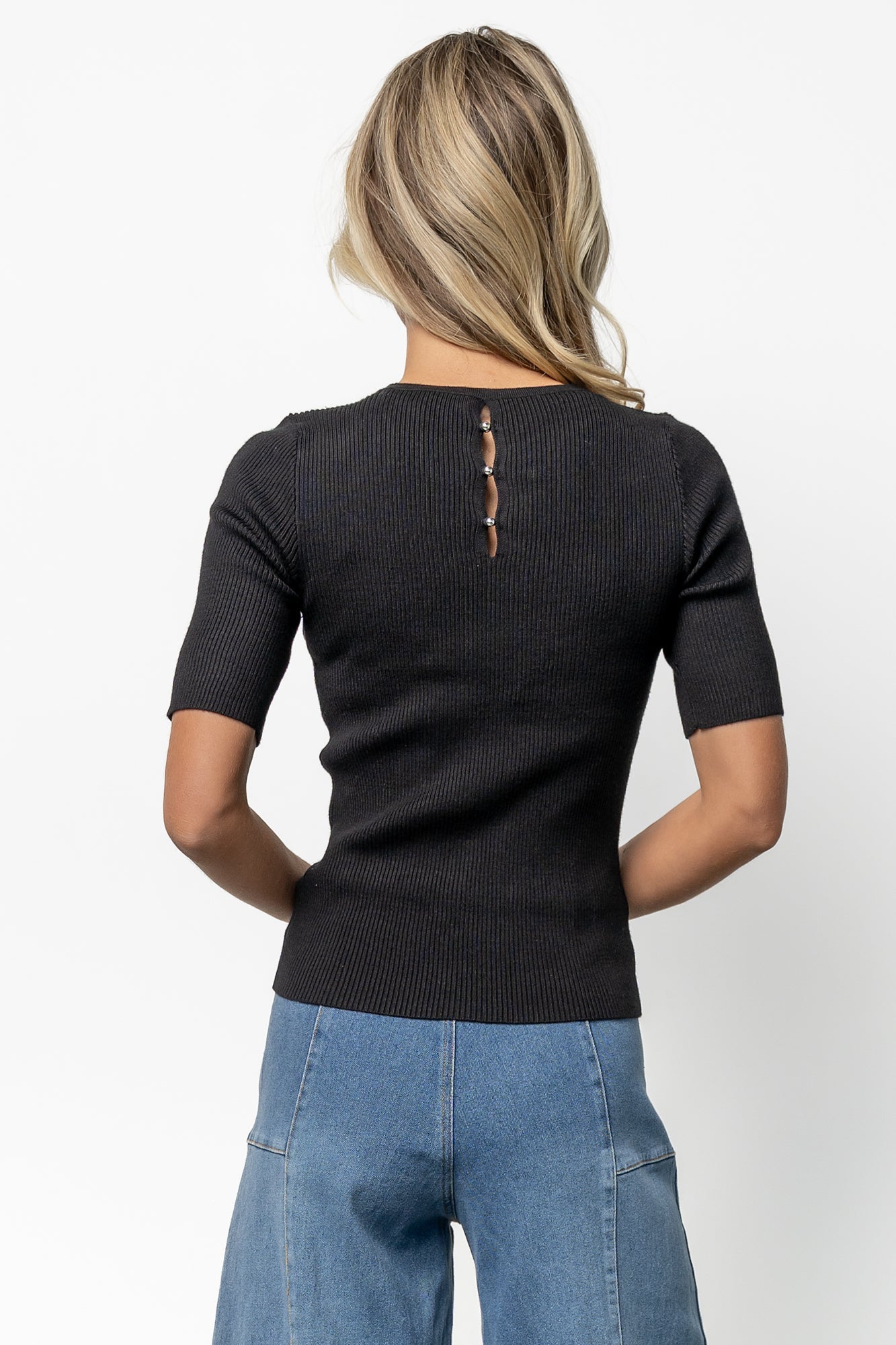 Chiara Ribbed Top | Black