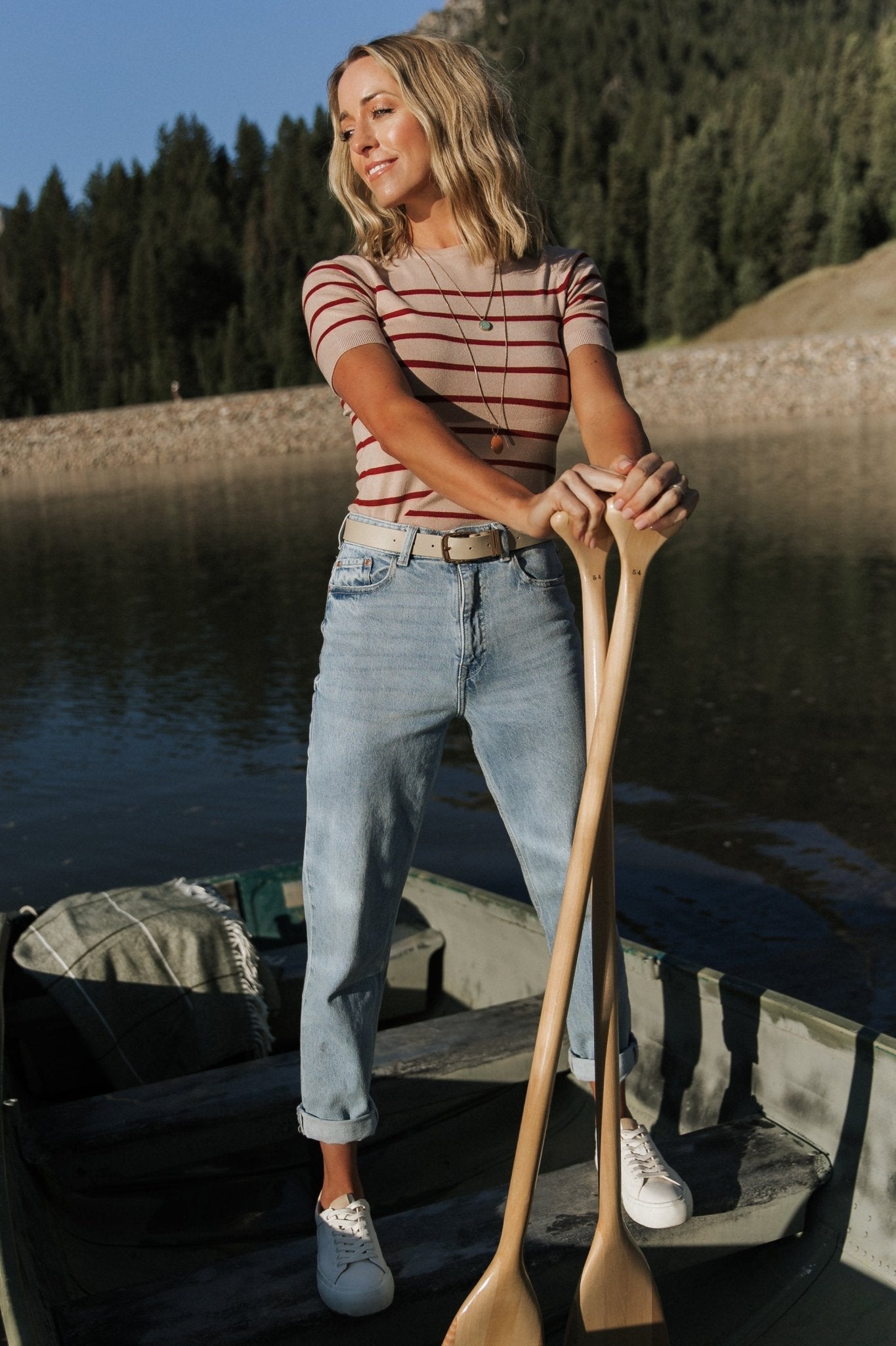 Alyson Knit Top | Oatmeal + Rust