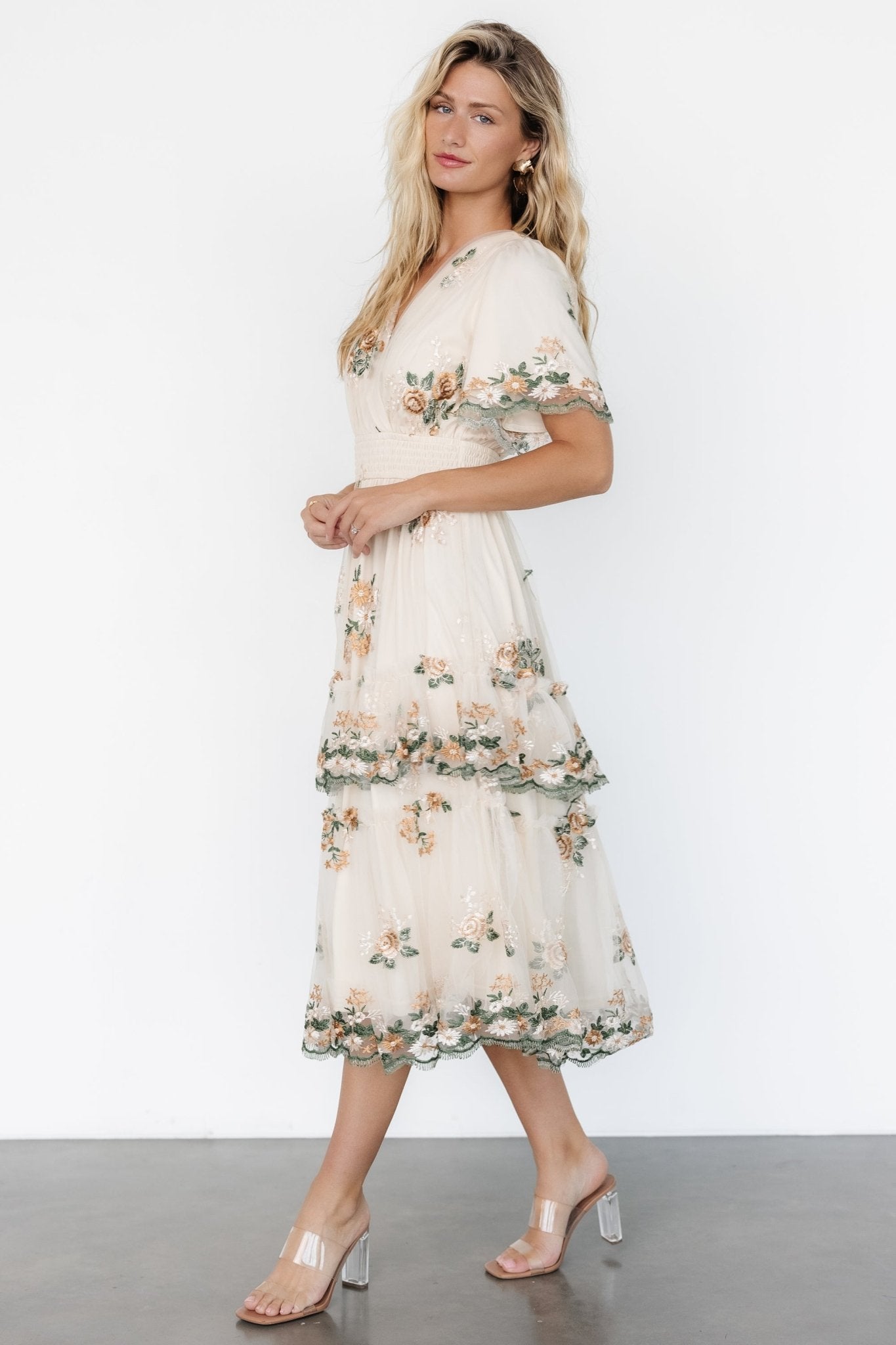 Cynthia Midi Dress | Cream Floral