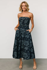 Darlene Strapless Denim Dress | Dark Blue