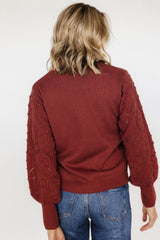 Devri Pointelle Sweater | Rust