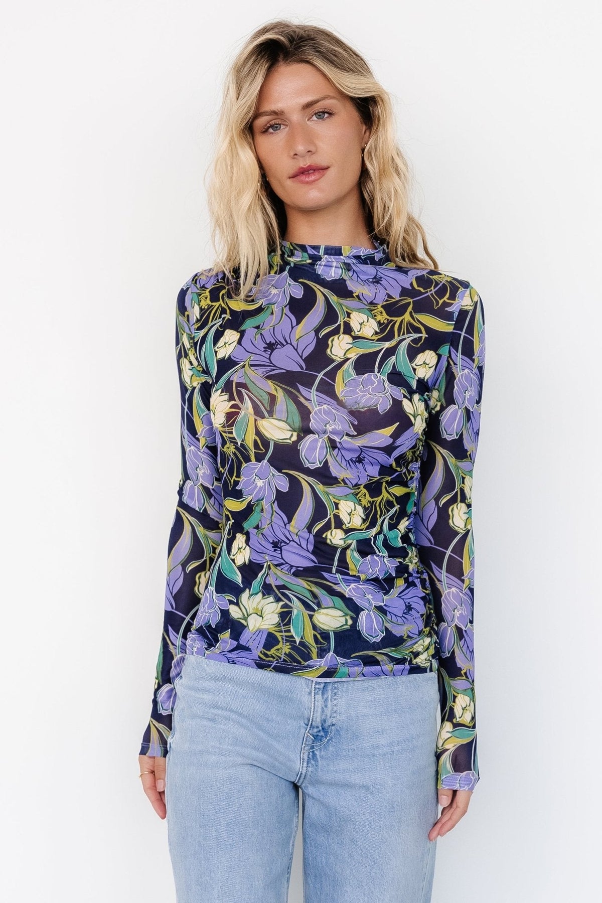 Dom Sheer Top | Navy Multi