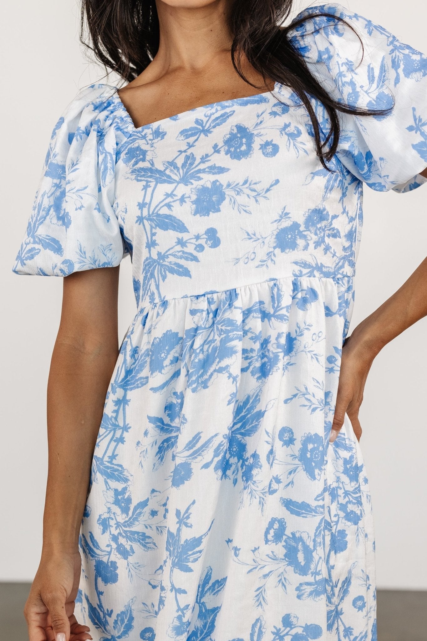 Graceland Maxi Dress | White + Blue Floral