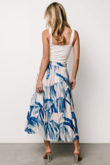 Hailee Tiered Skirt | Off White + Blue