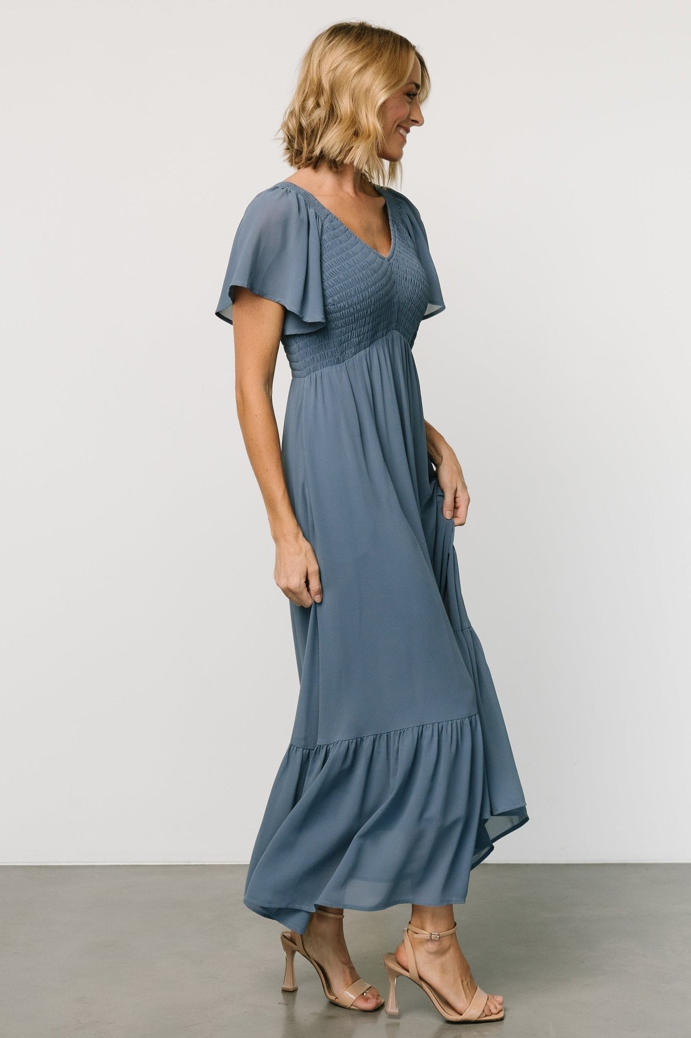 Monica Smocked Dress | Whisper Blue