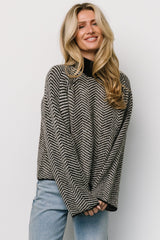 Trisha Knit Sweater | Black Stripe
