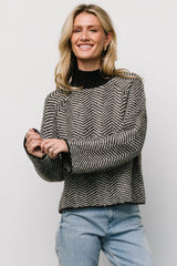 Trisha Knit Sweater | Black Stripe