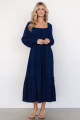 Vienna Long Sleeve Dress | Navy