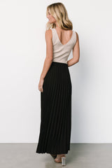 Vinny Pleated Maxi Skirt | Black